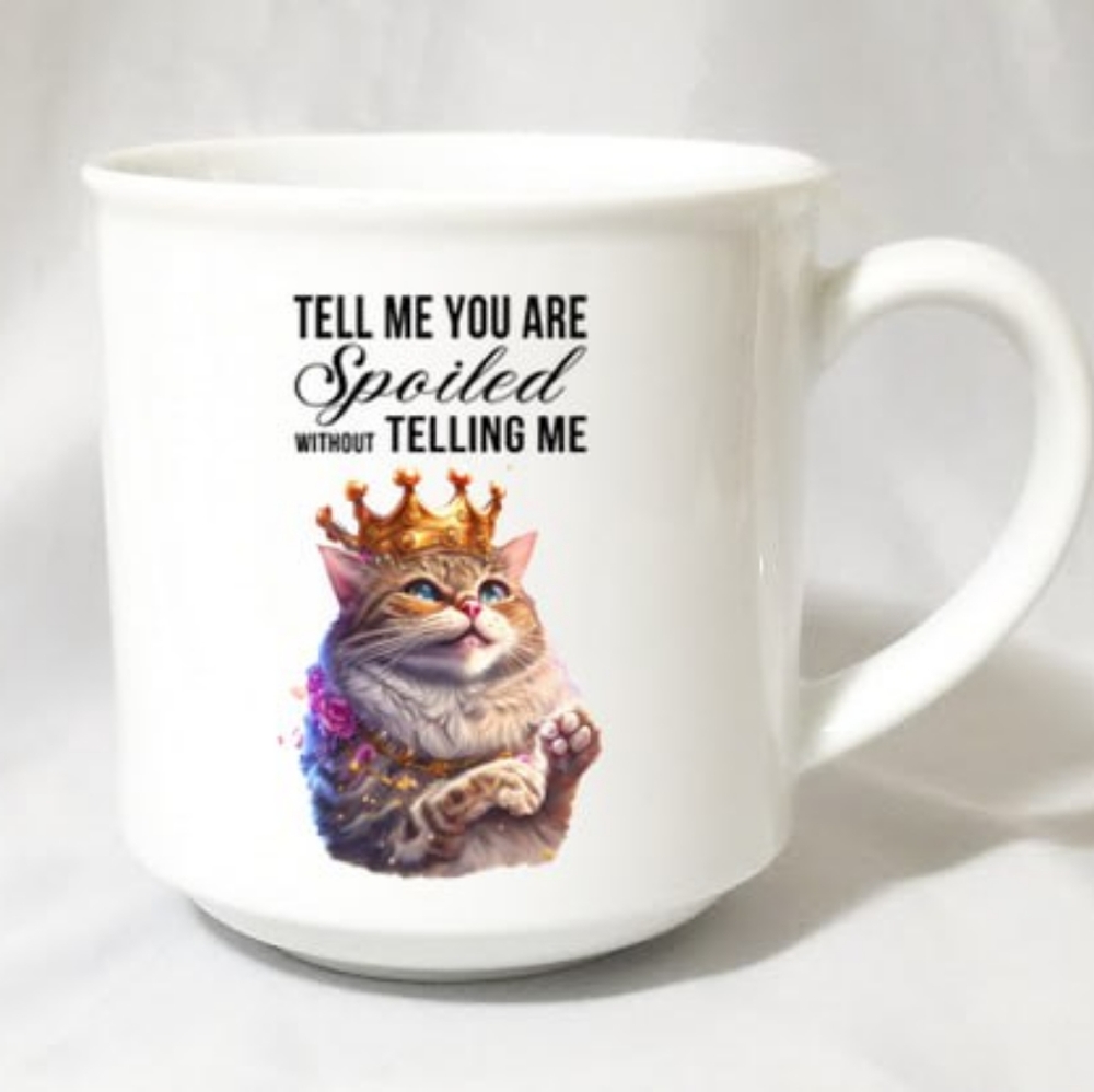 Cute Spoiled Cat with Royal Crown Graphic Mug | Brand New 20oz Better Homes and